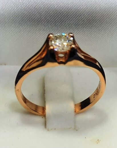 Μονόπετρο ροζ χρυσό με μπριγιαν